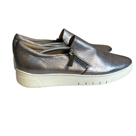 Naturalizer Hawthorn Leather 9.5 M Comfort Shoes Women's Pewter Side Zip - Picture 2 of 10